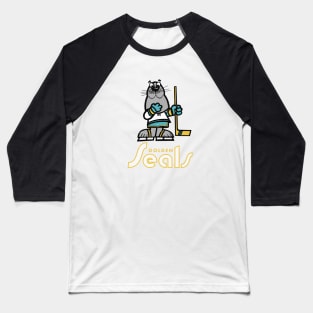 Defunct California Golden Seals Hockey Sparky Baseball T-Shirt